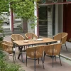 Outdoor courtyard tables and chairs, plastic wood (3)