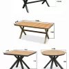 Outdoor courtyard tables and chairs, plastic wood (6)