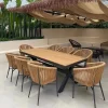 Outdoor courtyard tables and chairs, plastic wood (8)