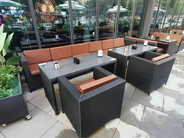 Outdoor furniture rattan sofa Nordic rattan woven sofa (10)