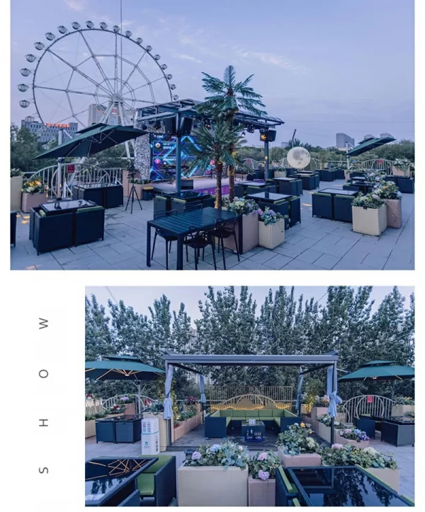 Outdoor furniture rattan sofa Nordic rattan woven sofa (12)