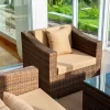 Outdoor furniture rattan sofa Nordic rattan woven sofa (13)
