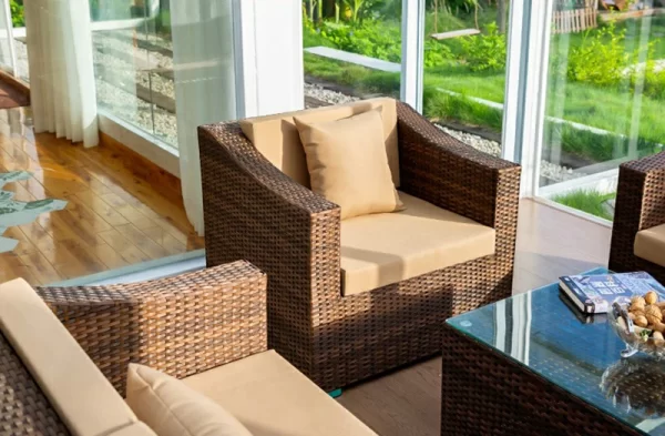 Outdoor furniture rattan sofa Nordic rattan woven sofa (13)