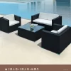 Outdoor furniture rattan sofa Nordic rattan woven sofa (16)