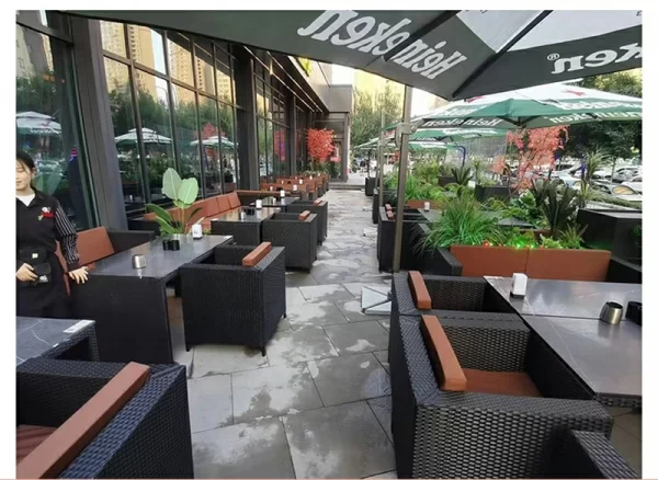 Outdoor furniture rattan sofa Nordic rattan woven sofa (20)