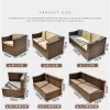 Outdoor furniture rattan sofa Nordic rattan woven sofa (5)