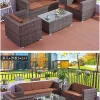 Outdoor furniture rattan sofa Nordic rattan woven sofa (8)