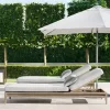 Outdoor high-end villa hotel swimming pool lounge chair, teak wood bed (16)