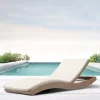Outdoor high-end villa hotel swimming pool lounge chair, teak wood bed (20)