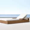 Outdoor high-end villa hotel swimming pool lounge chair, teak wood bed (7)