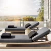 Outdoor high-end villa hotel swimming pool lounge chair, teak wood bed (9)