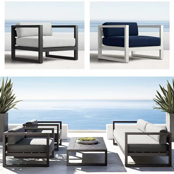 Outdoor leisure sofa, waterproof and sun protection, outdoor villa balcony, (11)