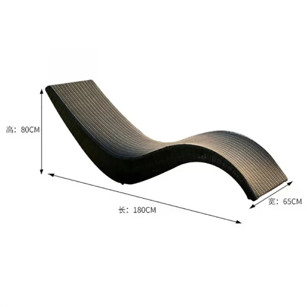 Outdoor lounge chair, rattan chair, nap, leisure bed, single beach chair (2)