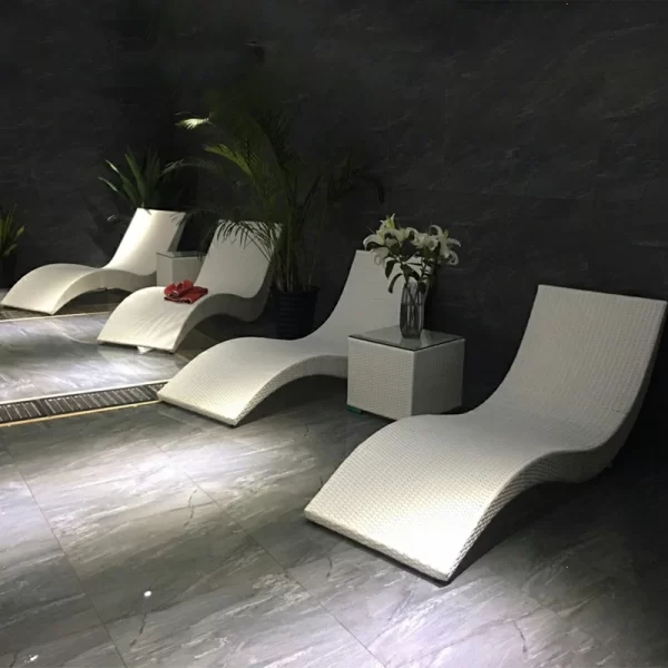 Outdoor lounge chair, rattan chair, nap, leisure bed, single beach chair (4)