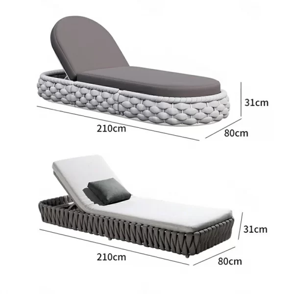 Outdoor lounge chairs, beach chairs, courtyard furniture (4)