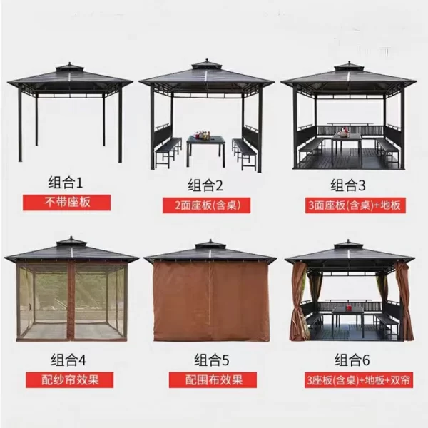 Outdoor pavilions with galvanized ceilings (2)