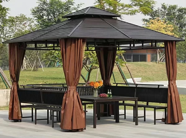 Outdoor pavilions with galvanized ceilings (8)