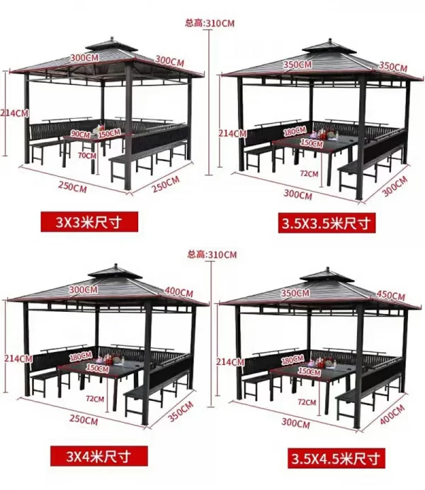 Outdoor pavilions with galvanized ceilings (9)