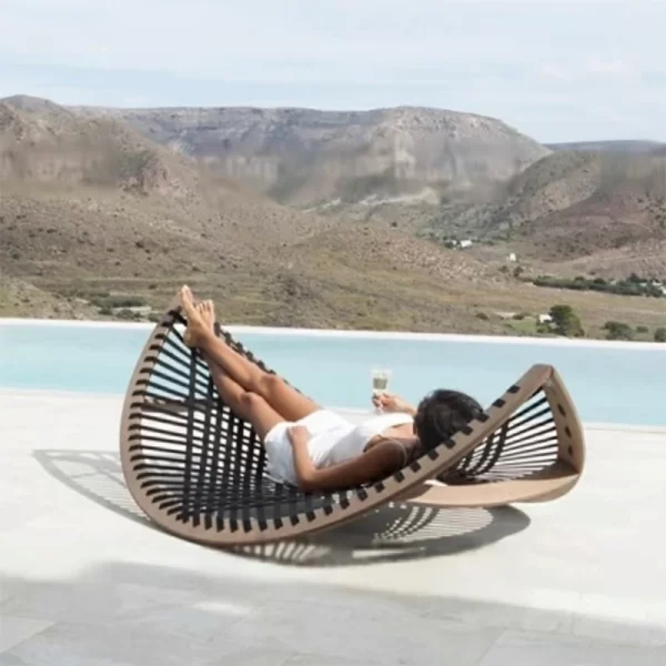 Outdoor scenic area, lying bed, rattan weaving (10)