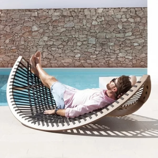 Outdoor scenic area, lying bed, rattan weaving (11)