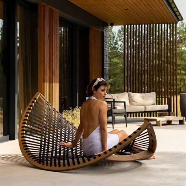 Outdoor scenic area, lying bed, rattan weaving (15)