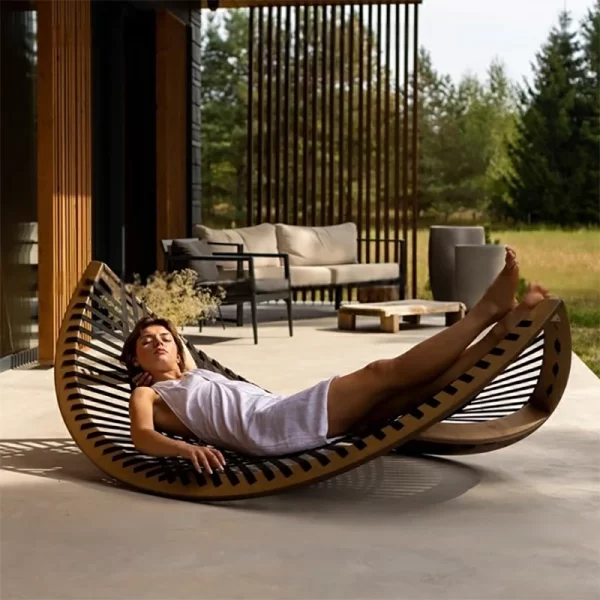 Outdoor scenic area, lying bed, rattan weaving (16)