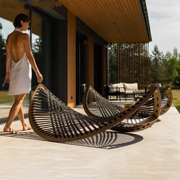Outdoor scenic area, lying bed, rattan weaving (6)