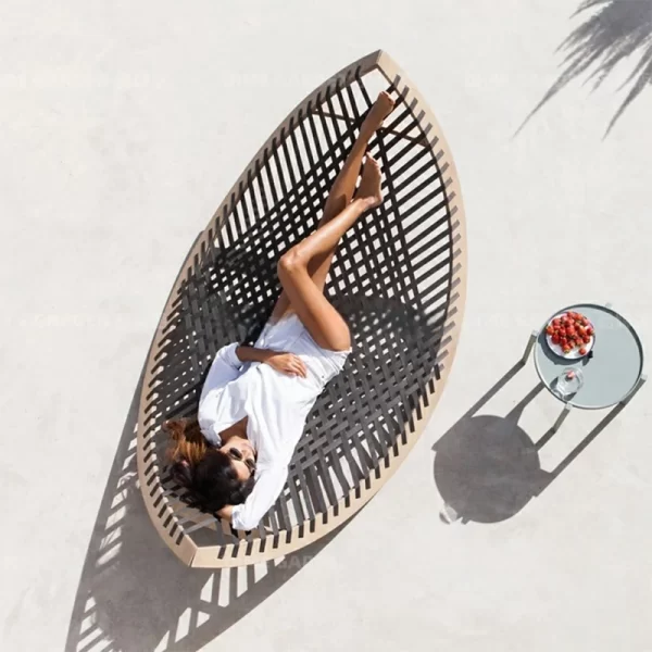 Outdoor scenic area, lying bed, rattan weaving (7)