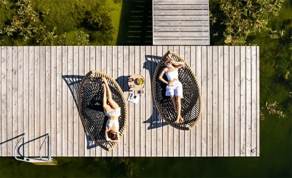 Outdoor scenic area, lying bed, rattan weaving (8)