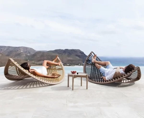 Outdoor scenic area, lying bed, rattan weaving (9)