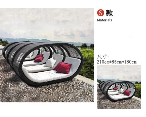 Outdoor swimming pool, bird's nest, rattan woven bed (20)