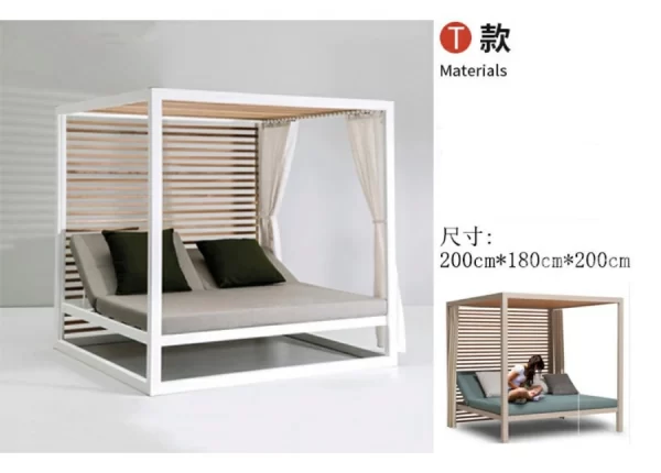 Outdoor swimming pool, bird's nest, rattan woven bed (21)