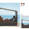 Outdoor swimming pool, bird's nest, rattan woven bed (22)