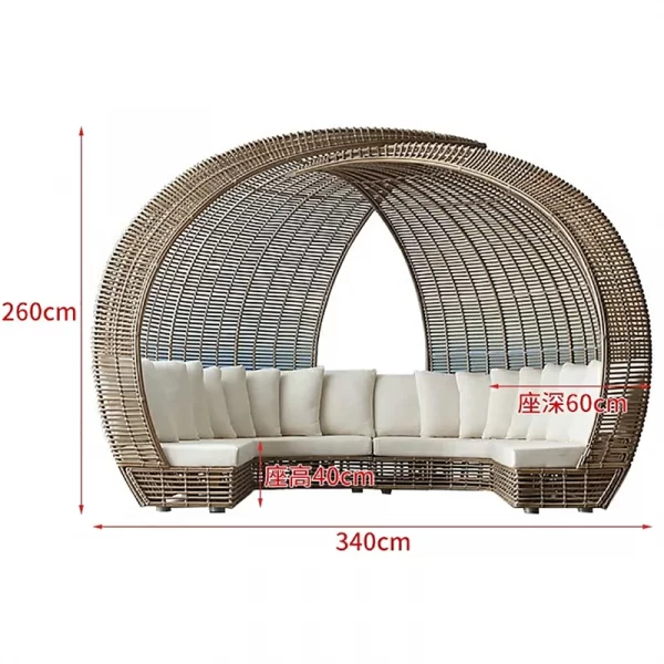 Outdoor swimming pool, bird's nest, rattan woven bed (3)