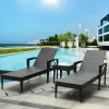 Outdoor swimming pool rattan bed (1)