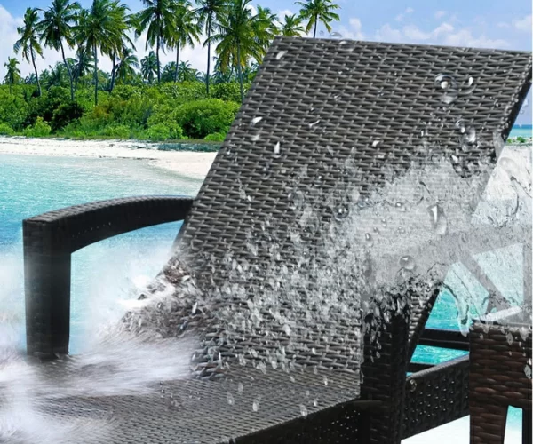 Outdoor swimming pool rattan bed (12)