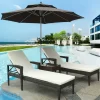 Outdoor swimming pool rattan bed (18)