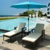 Outdoor swimming pool rattan bed (2)