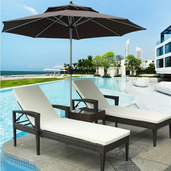 Outdoor swimming pool rattan bed (3)