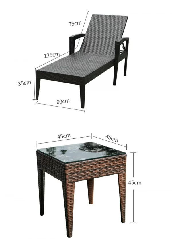 Outdoor swimming pool rattan bed (4)