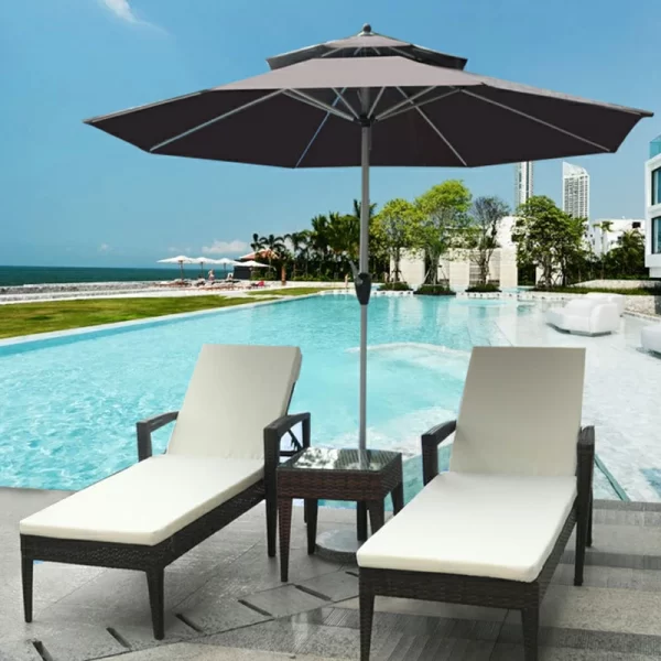 Outdoor swimming pool rattan bed (9)