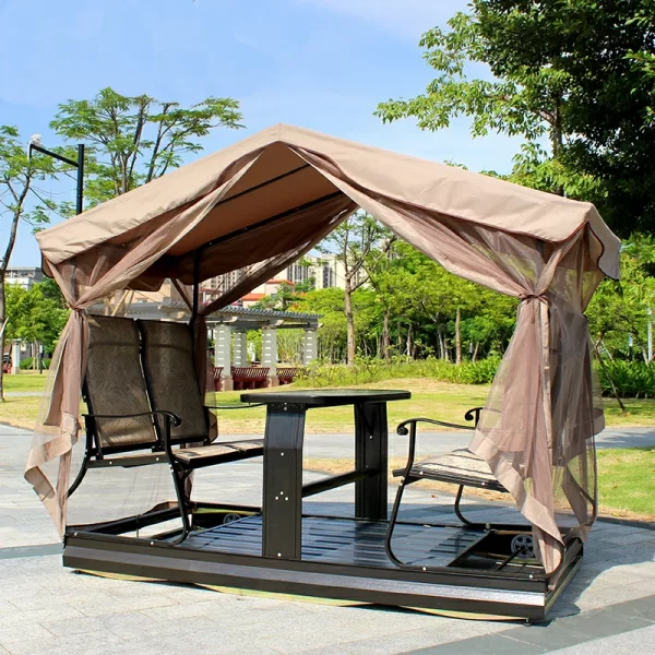 Outdoor swing, hanging chair, powered four person rocking chair (2)
