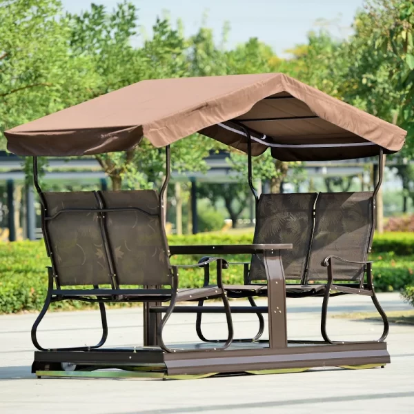 Outdoor swing, hanging chair, powered four person rocking chair (3)