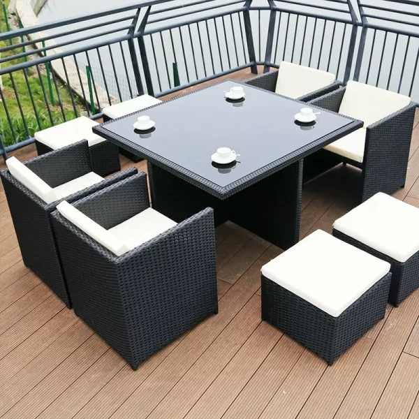 Outdoor table, chair, rattan chair set (1)