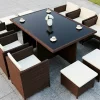 Outdoor table, chair, rattan chair set (12)