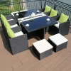 Outdoor table, chair, rattan chair set (13)