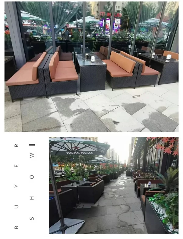 Outdoor table, chair, rattan chair set (15)