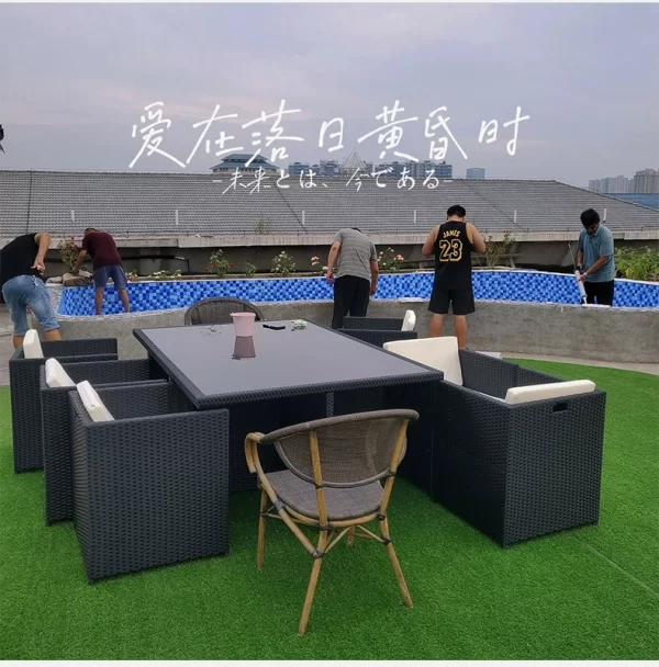 Outdoor table, chair, rattan chair set (19)