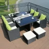 Outdoor table, chair, rattan chair set (5)