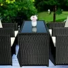 Outdoor table, chair, rattan chair set (9)